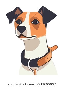 Smiling purebred terrier, pampered pet fashion icon isolated