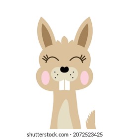 Smiling rabbit bunny vector clipart, layered cutting file