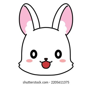 Smiling rabbit icon illustration material