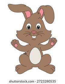 Lächelndes Kaninchen einzeln auf weißem Hintergrund