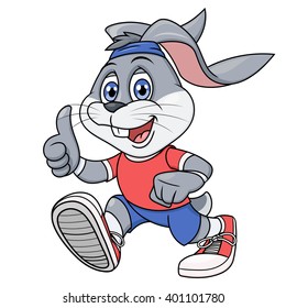Smiling rabbit jogging 2