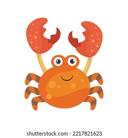 smiling red crab with big claws, illustration vector graphic good for icon, mascot, logo. suitable for comic, funny cartoon character