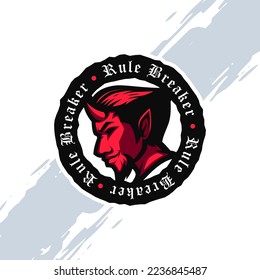 Smiling Red Devil Rule Breaker Mascot