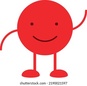 Smiling red face icon on a white background professionally
