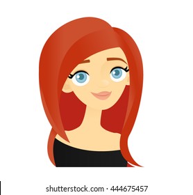 Smiling red haired woman