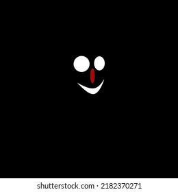 a smiling red nosed clown on a black background, perfect for a poster.