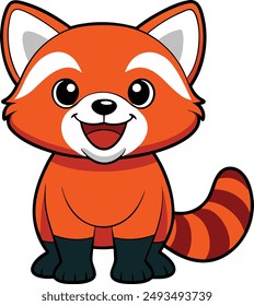 A Smiling red panda or racoon vector illustration.