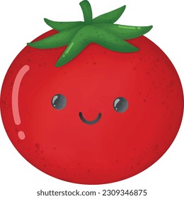 Smiling red ripe tomato red ripe tomato vector illustration