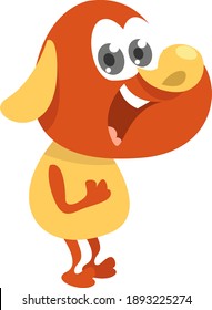 Smiling red sheep, illustration, vector on white background