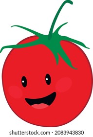 
Smiling red tomato. Vector illustration