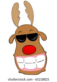 Smiling reindeer.