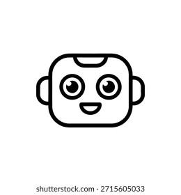 Icono sonriente de la cara del robot con los ojos grandes