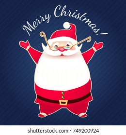  Smiling Santa Claus. Cute Character and Design Template.. Vector illustration