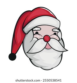 Smiling santa claus face vector