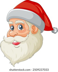 Smiling Santa Claus with red hat