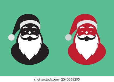 Santa Claus sonriente. Ilustración de Arte vectorial de Santa Claus. Navidades Santa Clause fondo aislado. Logotipo de la cabeza de Santa.