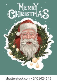 Smiling Santa enjoys Flying snow