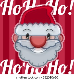 smiling Santa head flat design santa claus face with happy and funny emotions - vector graphic design 