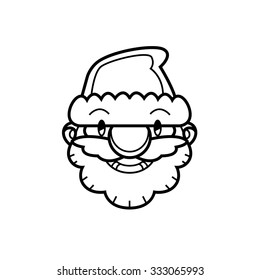 smiling Santa head flat design santa claus face with happy and funny emotions - vector graphic design 