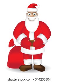 Smiling Santa.Isolated on white background. Gradient mesh