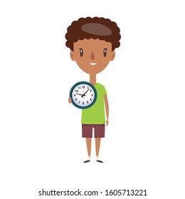 Smiling schoolboy. Cheerful elementary school student, kindergarten pupil cartoon character. Flat vector illustration.
