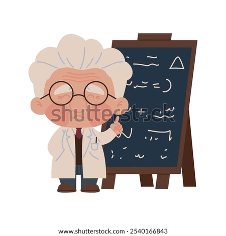 smiling scientist or professor isolated