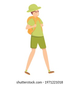 Smiling scouting boy icon. Cartoon of Smiling scouting boy vector icon for web design isolated on white background