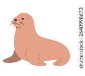 Smiling seal isolated on white. Vector drawing for preschool projects, animal education, and printable materials.