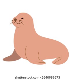 Smiling seal isolated on white. Vector drawing for preschool projects, animal education, and printable materials.