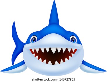 Smiling shark cartoon