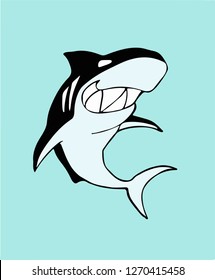 Smiling shark character