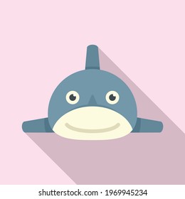 Smiling shark toy icon. Flat illustration of Smiling shark toy vector icon for web design