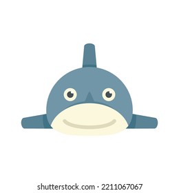 Smiling shark toy icon. Flat illustration of Smiling shark toy vector icon isolated on white background