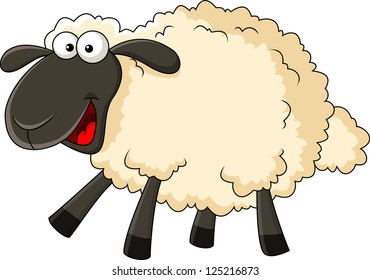 Smiling Sheep Cartoon