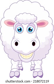 Smiling sheep cartoon 