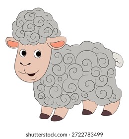 Oveja sonriente sobre fondo blanco