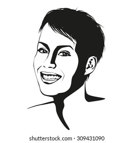 Smiling short haired woman
