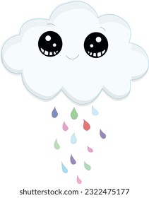Smiling Simple Clouds Clip Art 