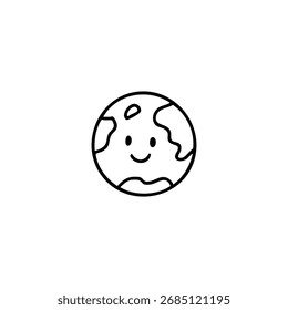 Smiling, simple earth globe outline