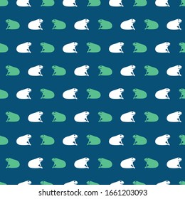 smiling sitting frogs seamless vector pattern
