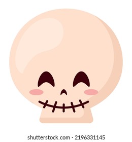 smiling skull design over white