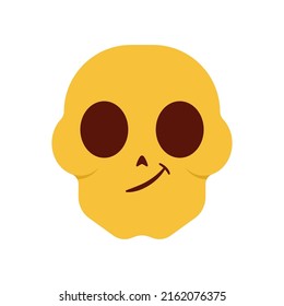 Ilustración del vector de emoción del cráneo sonriente aislada en un fondo blanco.