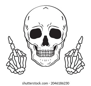Lächelnde Skull-Hand-Gesture-Kollektion