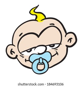 smiling sleepy baby boy cartoon