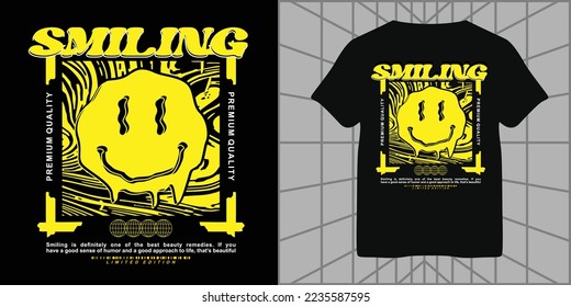 smiling slogan  aesthetic graphic design for typography posters, creative clothing, streetwear and urban style t-shirt designs, hoodies, etc.