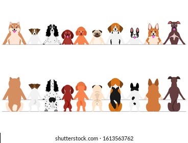 smiling small dogs border set, front and back