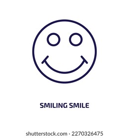 smiling smile icon from user interface collection. Thin linear smiling smile, smile, emotion outline icon isolated on white background. Line vector smiling smile sign, symbol for web and mobile