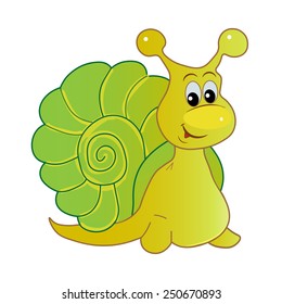 Smiling snail cartoon