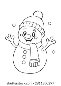 Smiling Snowman Celebrating Winter