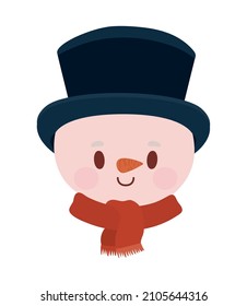 smiling snowman design with scarf
